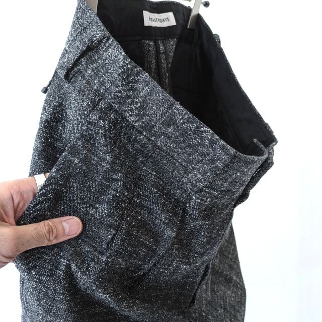 FANTASTICDAYS コットンネップワイドトラウザー 2PWIDE-M-263-01 (Black) - 画像 (3)