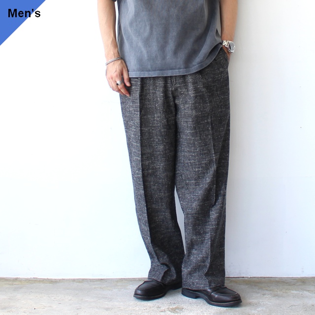 FANTASTICDAYS コットンネップワイドトラウザー 2PWIDE-M-263-01　（Black）