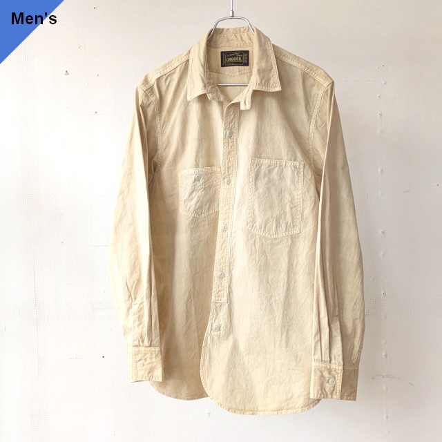Orgueil シャトル織機レギュラーカラーシャツ 1913s Work Shirt (Beige)