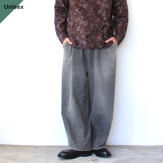 HARVESTY ニットデニムナローサーカスパンツ Knit-denim Narrow Circus Pants (Fade Gray)