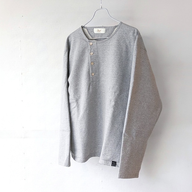 PREQUEL ヘンリーネックスウェット Henley Sweat Shirt (Gray) - 画像 (2)