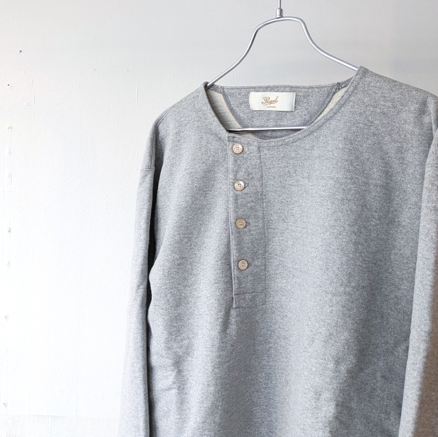 PREQUEL ヘンリーネックスウェット Henley Sweat Shirt (Gray) - 画像 (3)