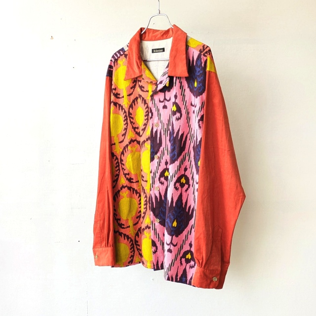 Bohemians コンビネーションオープンカラーシャツ ANOR- Pripera × Corduroy Combi Open Collar Shirts (Pink) - 画像 (2)