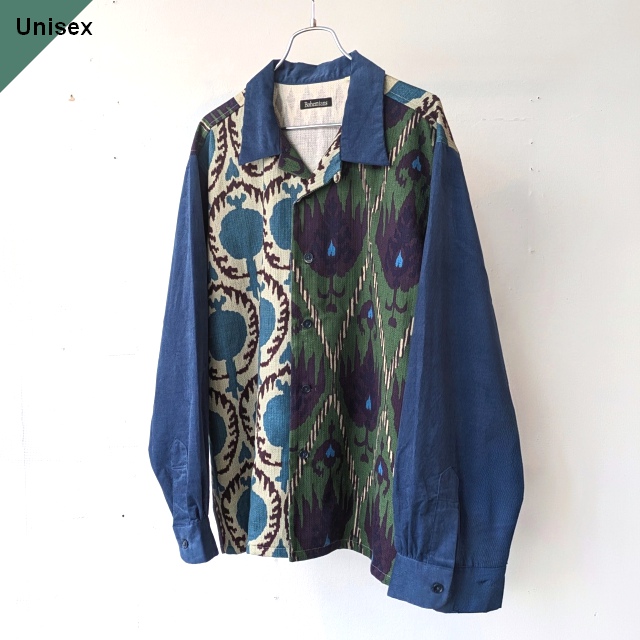 Bohemians コンビネーションオープンカラーシャツ ANOR- Pripera × Corduroy Combi Open Collar Shirts (Green)
