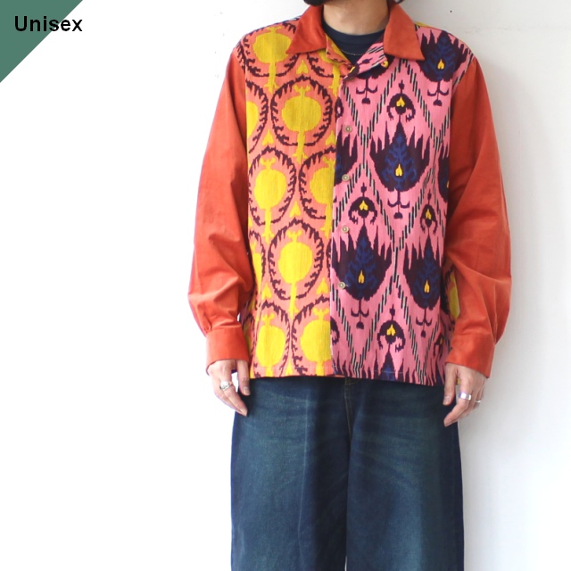 Bohemians コンビネーションオープンカラーシャツ ANOR- Pripera × Corduroy Combi Open Collar Shirts (Pink)