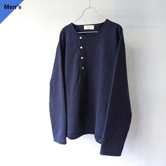 PREQUEL ヘンリーネックスウェット Henley Sweat Shirt　（Navy）