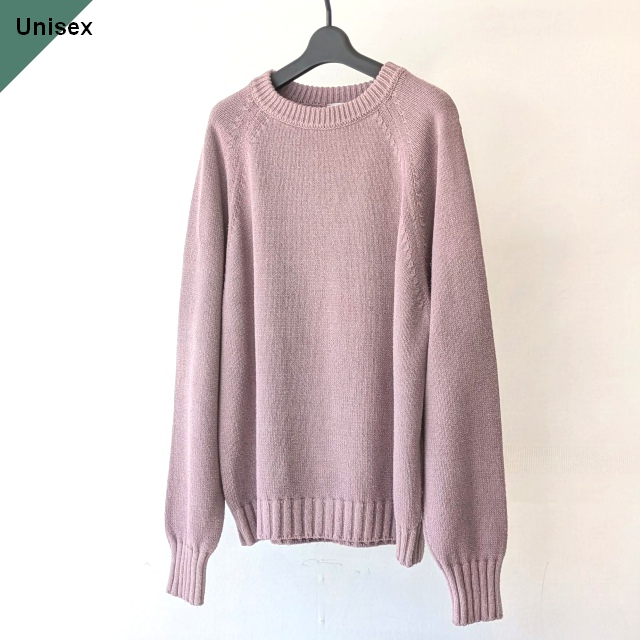 YULA ノイルシルクニットプルオーバー Noil-Silk Knit Crew　（Lac）