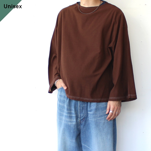 YULA シルク×コットンBIG-Tee　Silk Cotton Big-T　（Brown）